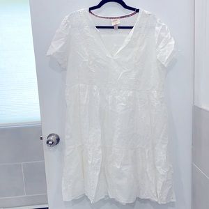 Eyelete white dress